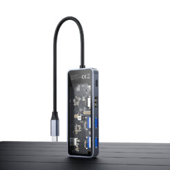 Alternative view of Recci RH16 Type-C to Type-C PD100W + USB3.0 + HDMI + Type-C Bağlantılı 5in1 Hub