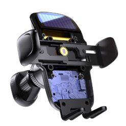 Yesido C164 Izgara Klipsli Güneş Enerji Panelli 110mAh Bataryalı 180 Derece Ayarlanabilir Kablosuz Şarjlı Araç Tutucu