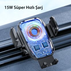 Alternative view of Yesido C186 Izgara Klipsli ve Yapışkanlı 15W Kablosuz Şarjlı Araç Tutucu