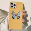 Çiçek Desenli Uçan Kelebek Baskılı Silikon Telefon Kılıfı