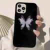 Uçan Saydam Kelebek Baskılı Silikon Telefon Kılıfı