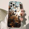 Güneş Işığında Uçuşan Kelebekler Baskılı Silikon Telefon Kılıfı