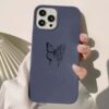 Gri Kelebek Baskılı Silikon Telefon Kılıfı