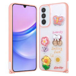 Alternative view of Galaxy A14 Kılıf Parlayan Sıvılı Simli Kabartma Figürlü Zore Cevze Kapak
