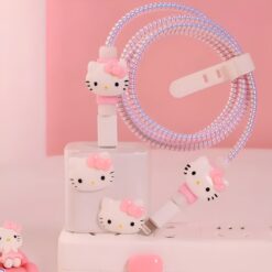 Cift Mini Hello Kitty Şarj&Kablo Koruyucu 5'li Set