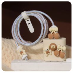 Krem M Teddy Şarj&Kablo Koruyucu 5'li Set