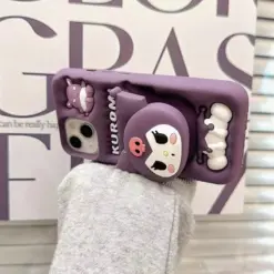 Alternative view of Popsocketli Kuromi Kabartma Silikon Telefon Kılıfı