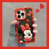 Siyah Cute Minnie Mouse 3D Silikon Telefon Kılıfı