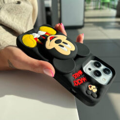 Alternative view of Popsocketli Mickey Mouse Kabartma Silikon Telefon Kılıfı