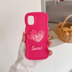 Sweet Simli Kalpli Silikon Telefon Kılıfı